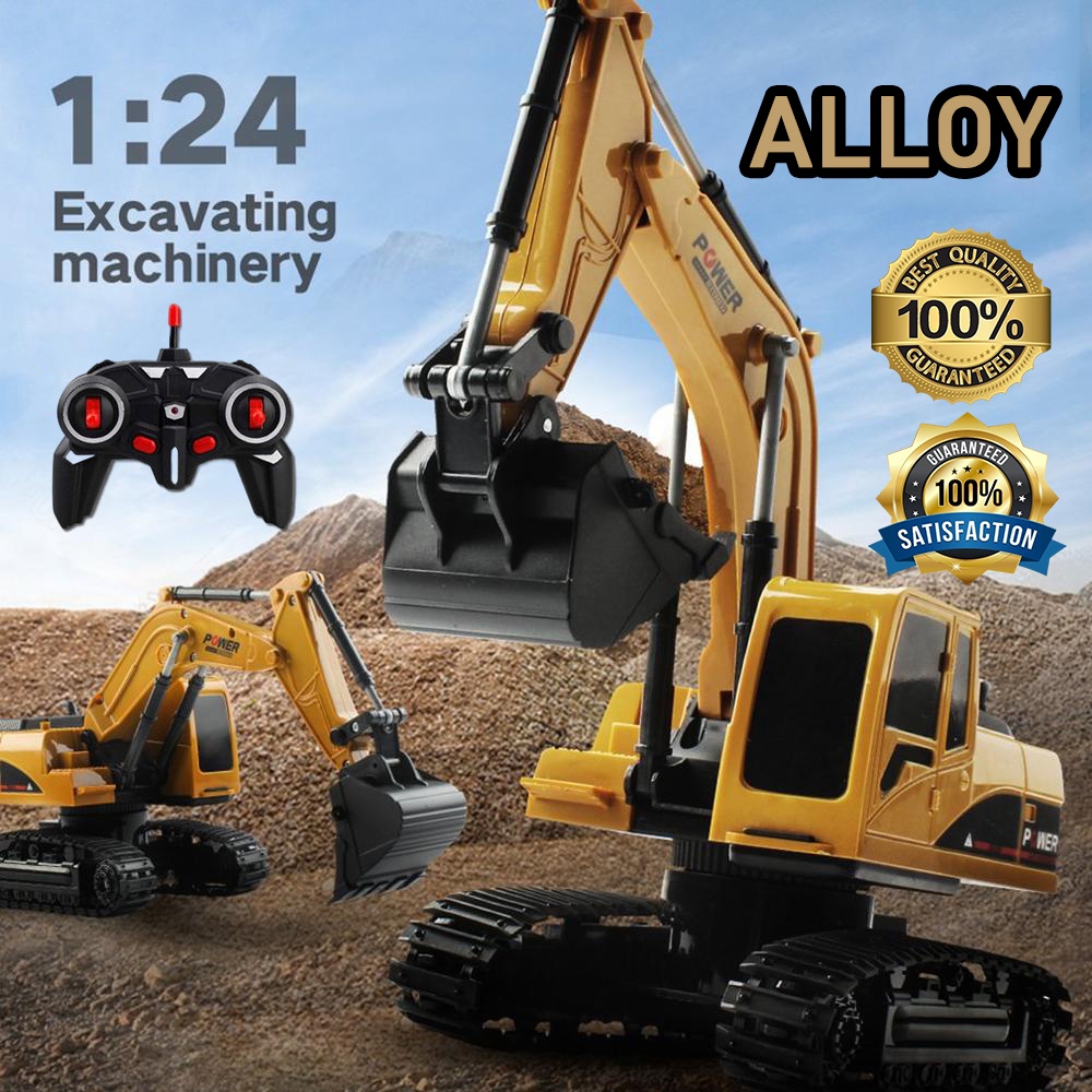 1:24 Alloy RC Excavator Toy Engineering Car Toys Excavator for Kids ...