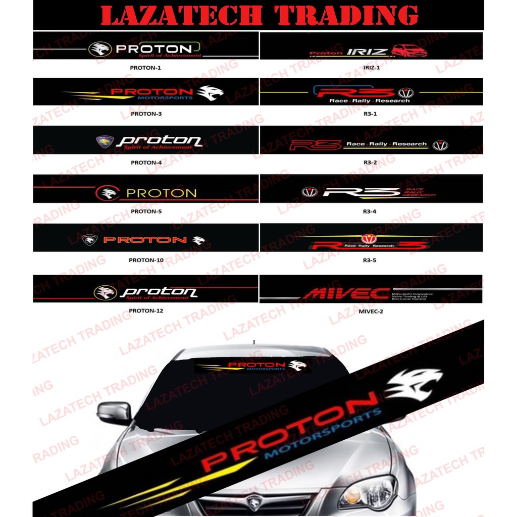 PROTON CAR STICKER / CUSTOM CUT NEON LIGHT STICKER (HAND MADE) | Shopee ...