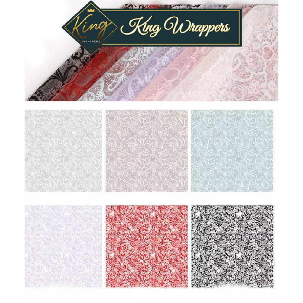 20pcs per pack Floral Heart Pattern Flower Bouquet Wrapper Floral ...