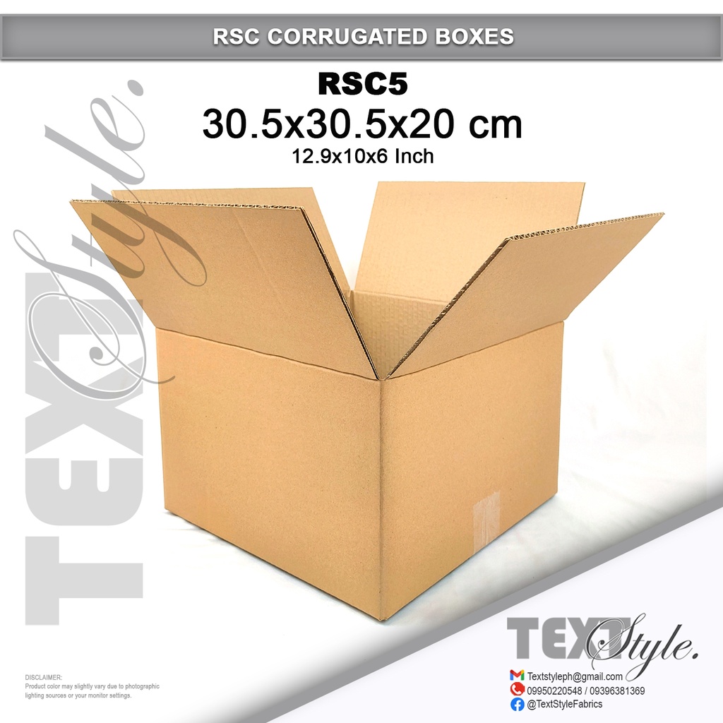Textstyle Corrugated Box RSC Box RSC5 (30.5x30.5x20cm) - Sold per piece ...
