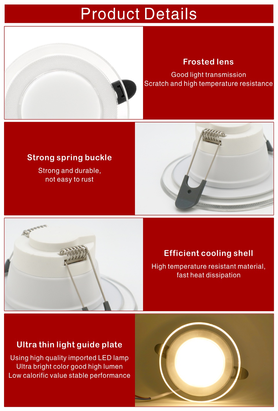 Got Liang 3 Colors Changeable LED Downlight 6W LED Lamp 220V 230V 240V ...