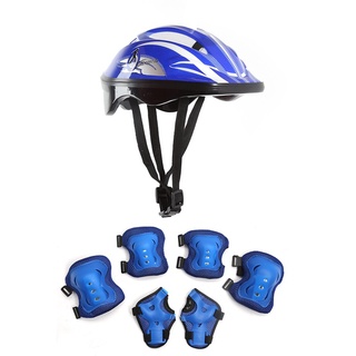 7Pcs Kids Helmet Knee Protective Gear Set Bicycle Knee Elbow Wrist Pad  Helmet Skating Safety Guard