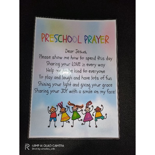 Preschool Prayer A4 Laminated Charts 