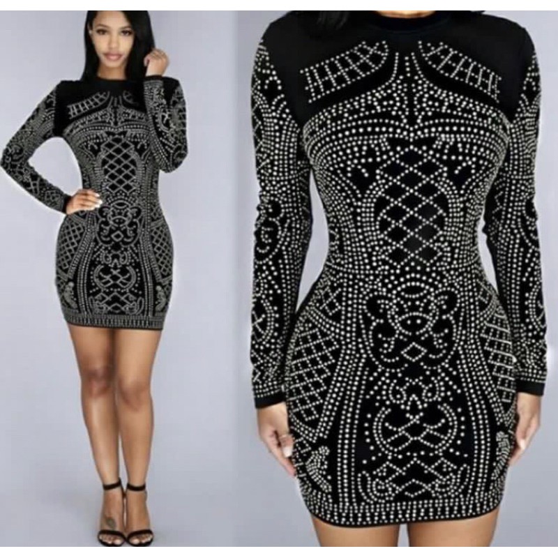 Dynasty studded outlet dress fashion nova