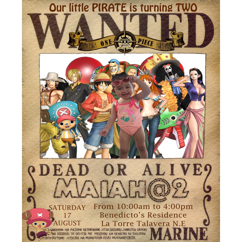 One Piece Invitation Free Layout Shopee Philippines