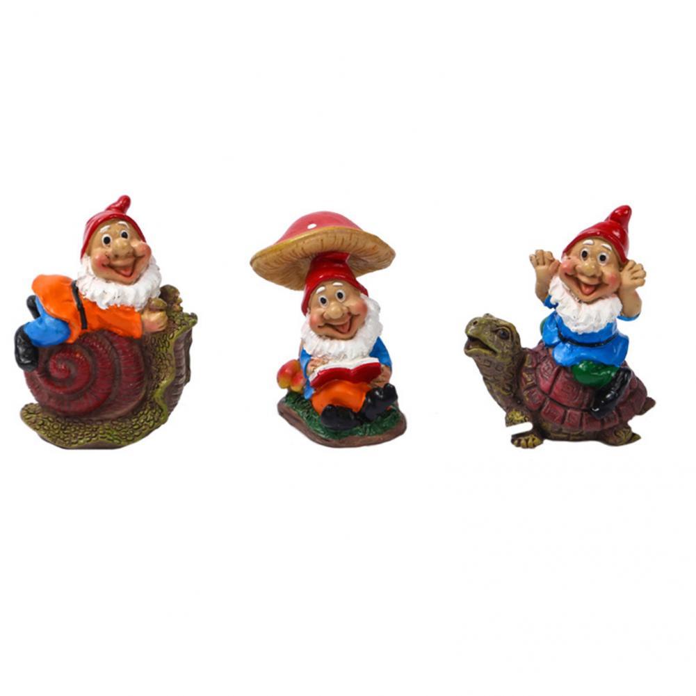 Dwarfs Statue Leaning Mushroom Garden Dwarf Sculpture Bonsai Decoration