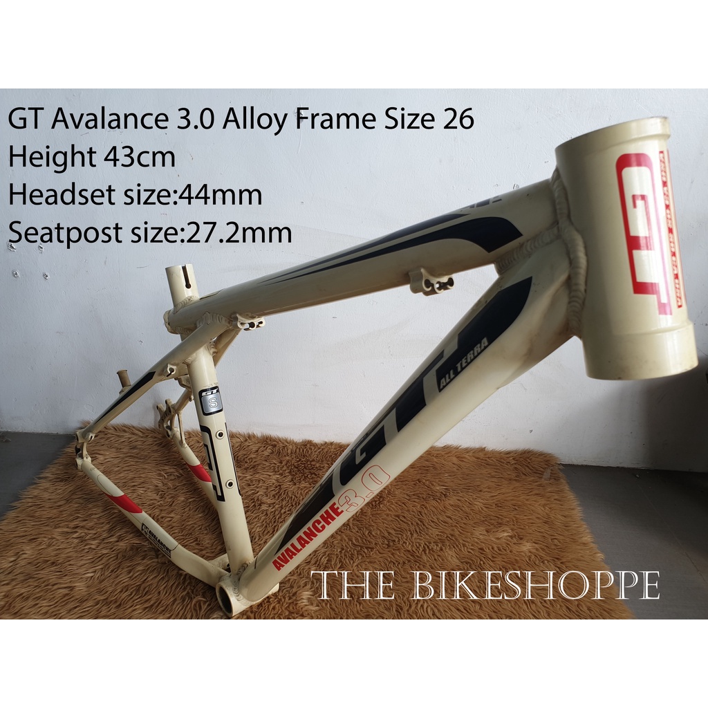 Gt avalanche frame online size