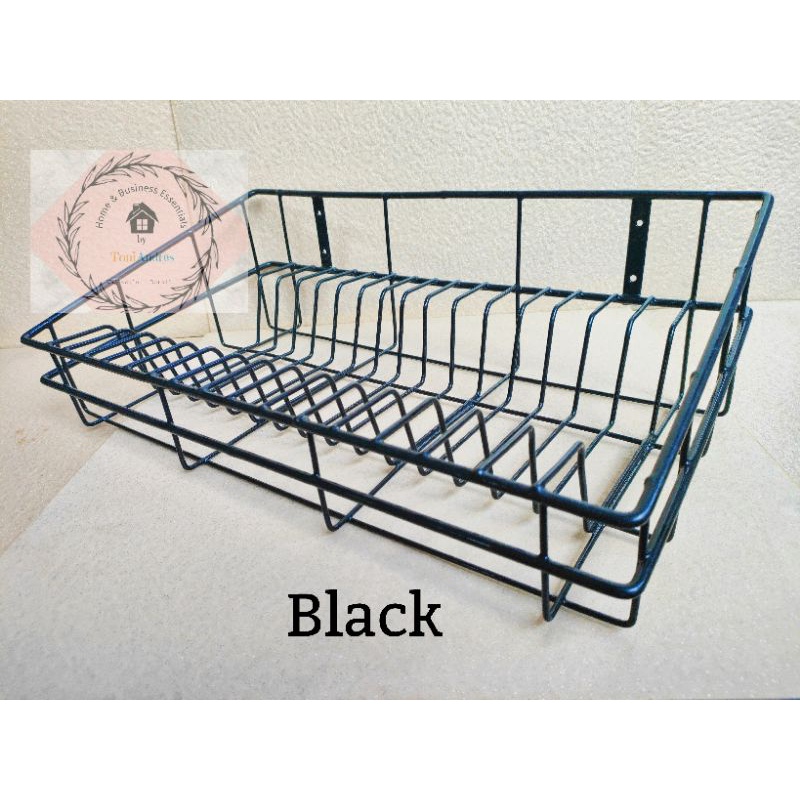 Wall Mounted Plate Holder Basket Hanging Dish Drainer Sink Organizer
