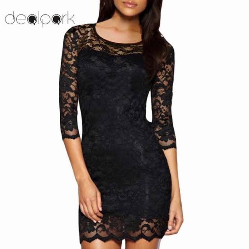 H&m divided hot sale black dress