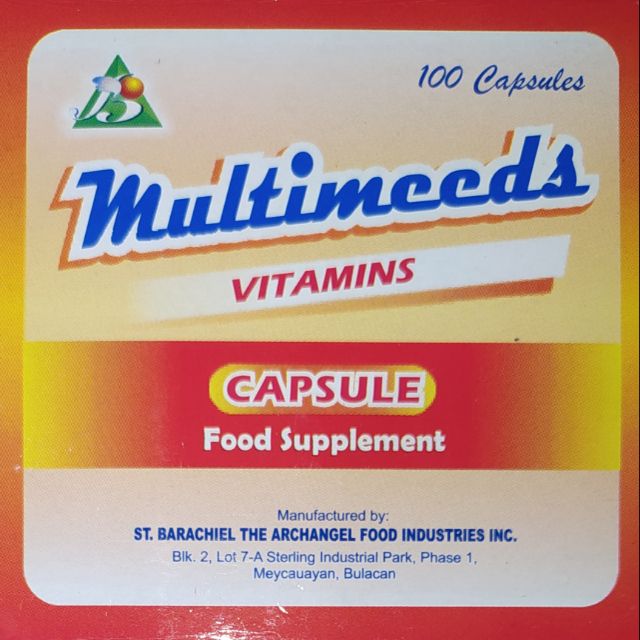 MULTIMEEDS Vitamins Food Supplement 100 Capsules Exp Date Sep 14, 2023