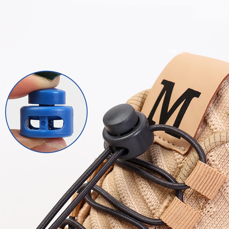 AL No tie shoelaces Round Elastic Shoelace Plastic snap lock Suitable