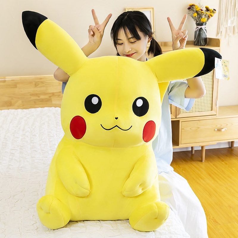 【JM】Genuine Pikachu doll plush toy big doll Pikachu sleeping pillow ...