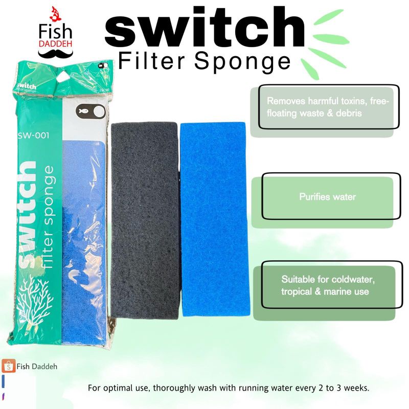 Aquarium Filter Sponge Wool Foam Matt Pad (2pcs) SWITCH | Shopee ...