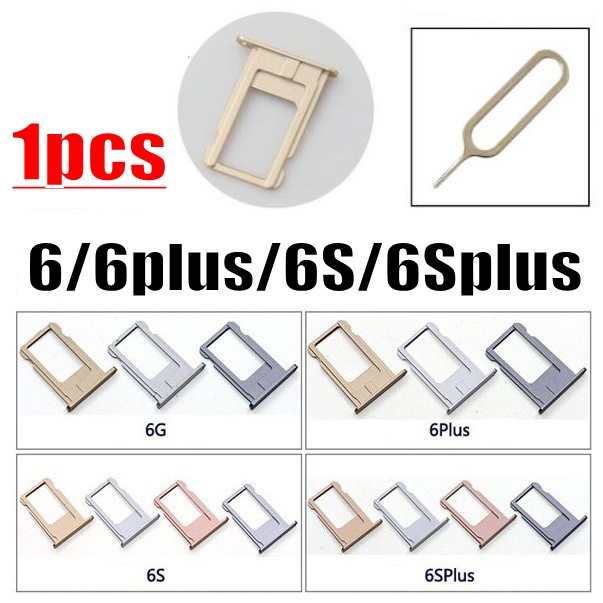 1pcs For i6 6P 6S 6SP Plus Sim Card Tray Inch Silver Gray Rose Gold ...