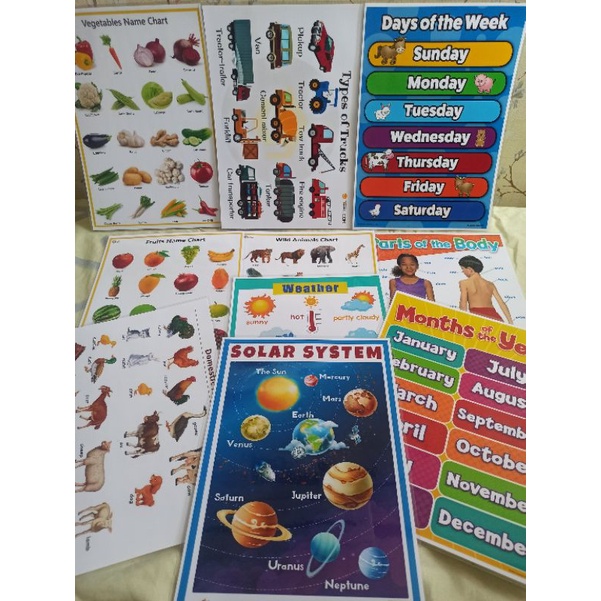 HIGH QUALITY PRINT!! Laminated Educational Charts A4 size | Shopee ...