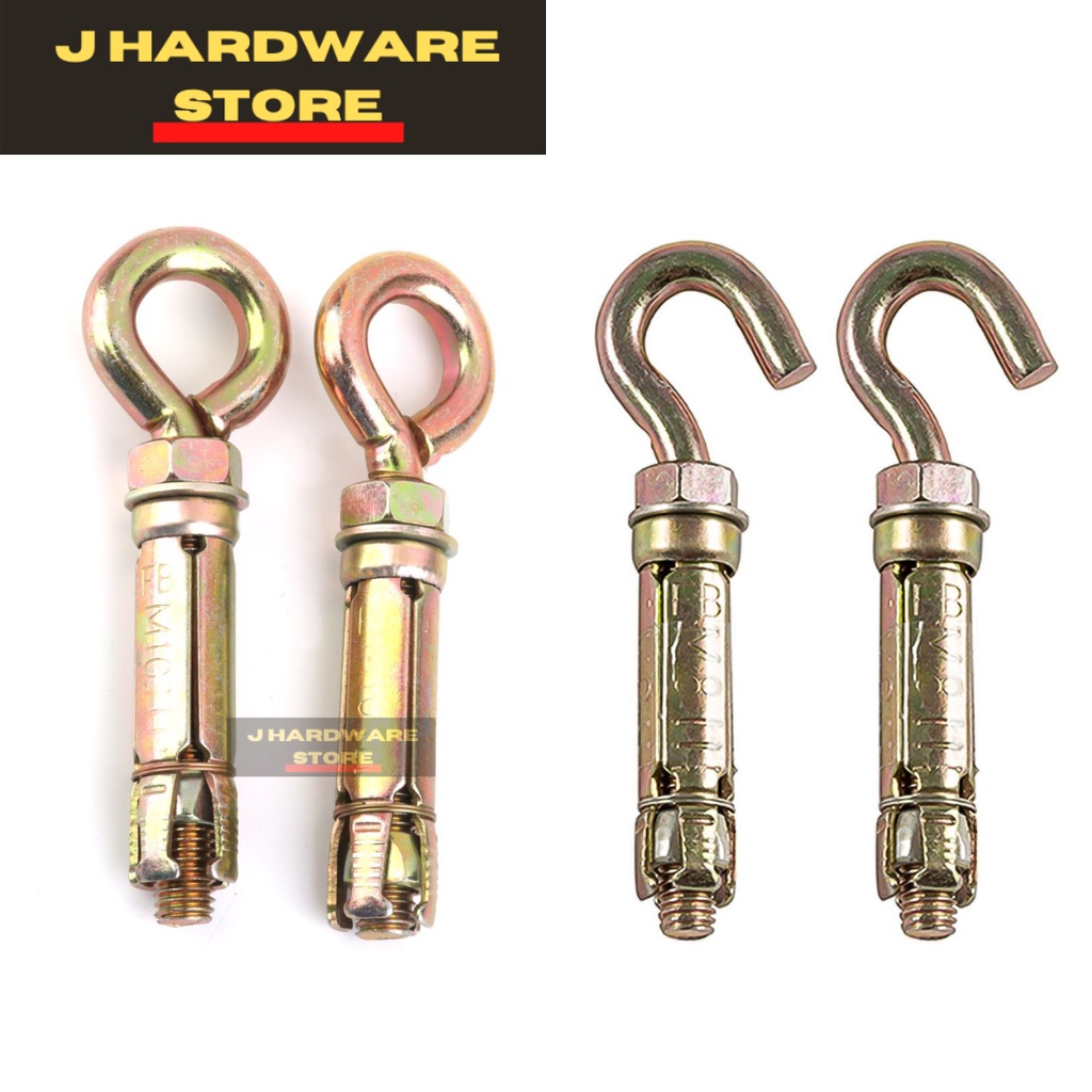 2pcs Concrete expansion shield anchor with eye bolt hook for heavy duty