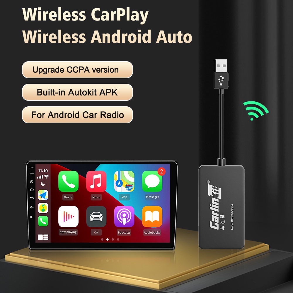 Carlinkit New Wireless CarPlay Adapter Wireless Android Auto Dongle for ...