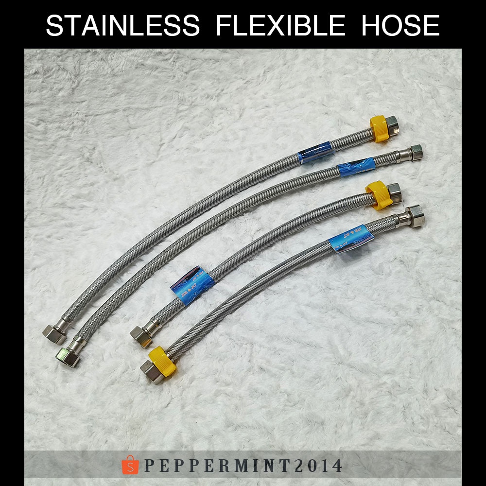 Stainless Flexible Sink Toilet Hose Lavatory 1/2" x 1/2" x 12" / 18