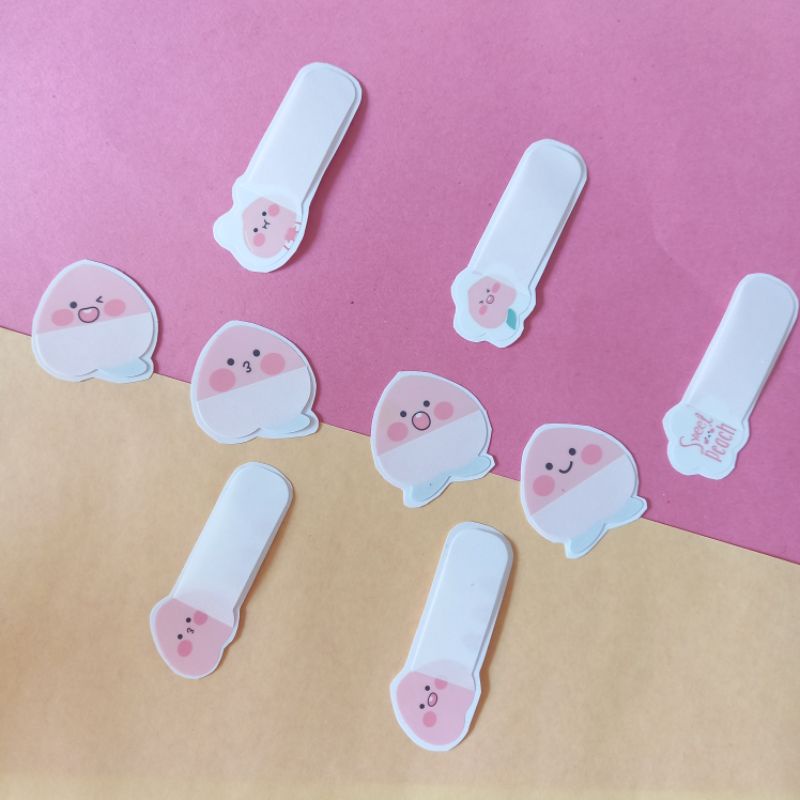 Name Sticker Note Taking Waterproof peach Pattern Cute Piece Very Cheap ...