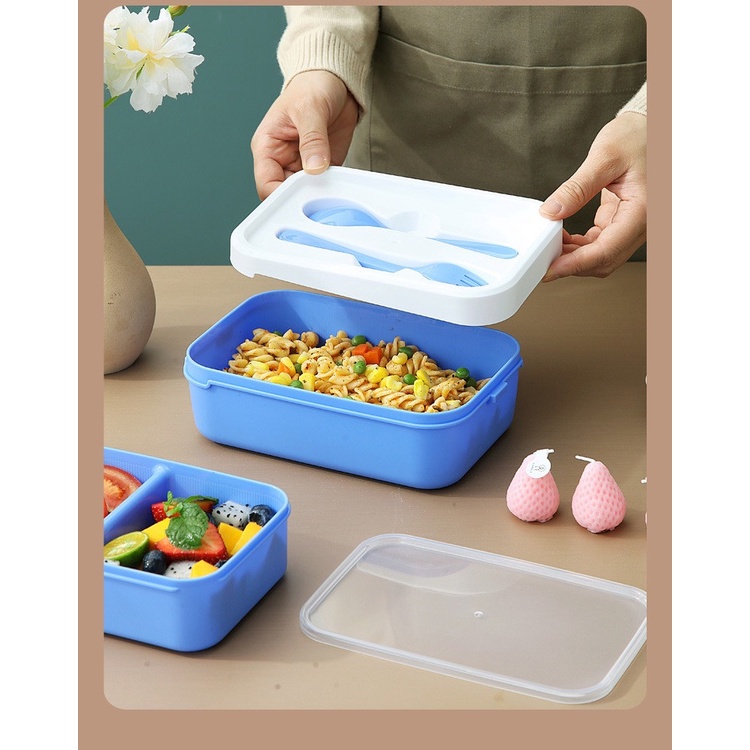 Roborobo Double Layer Lunch Box Microwaveable Pinic Box 1500ml Food ...