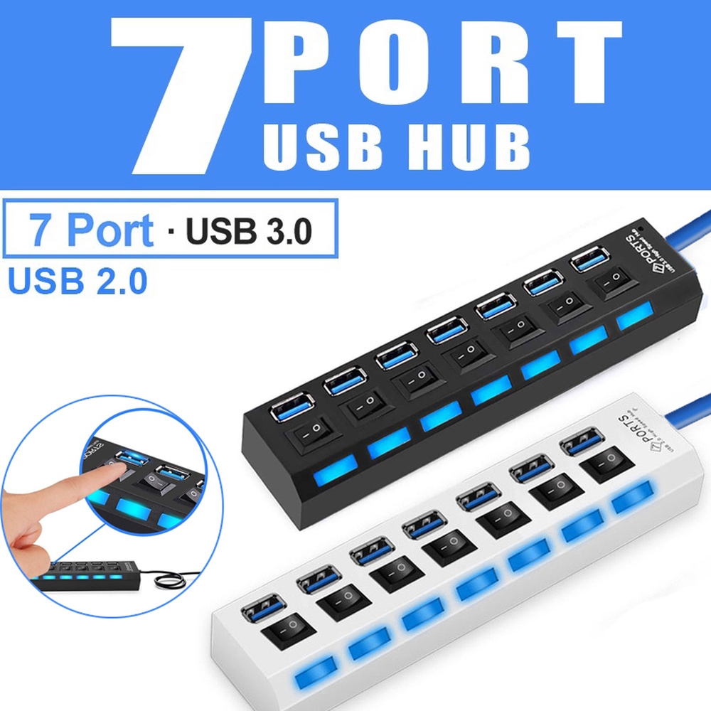 High Speed 4/7 Ports USB HUB 2.0 Adapter Expander Multi USB