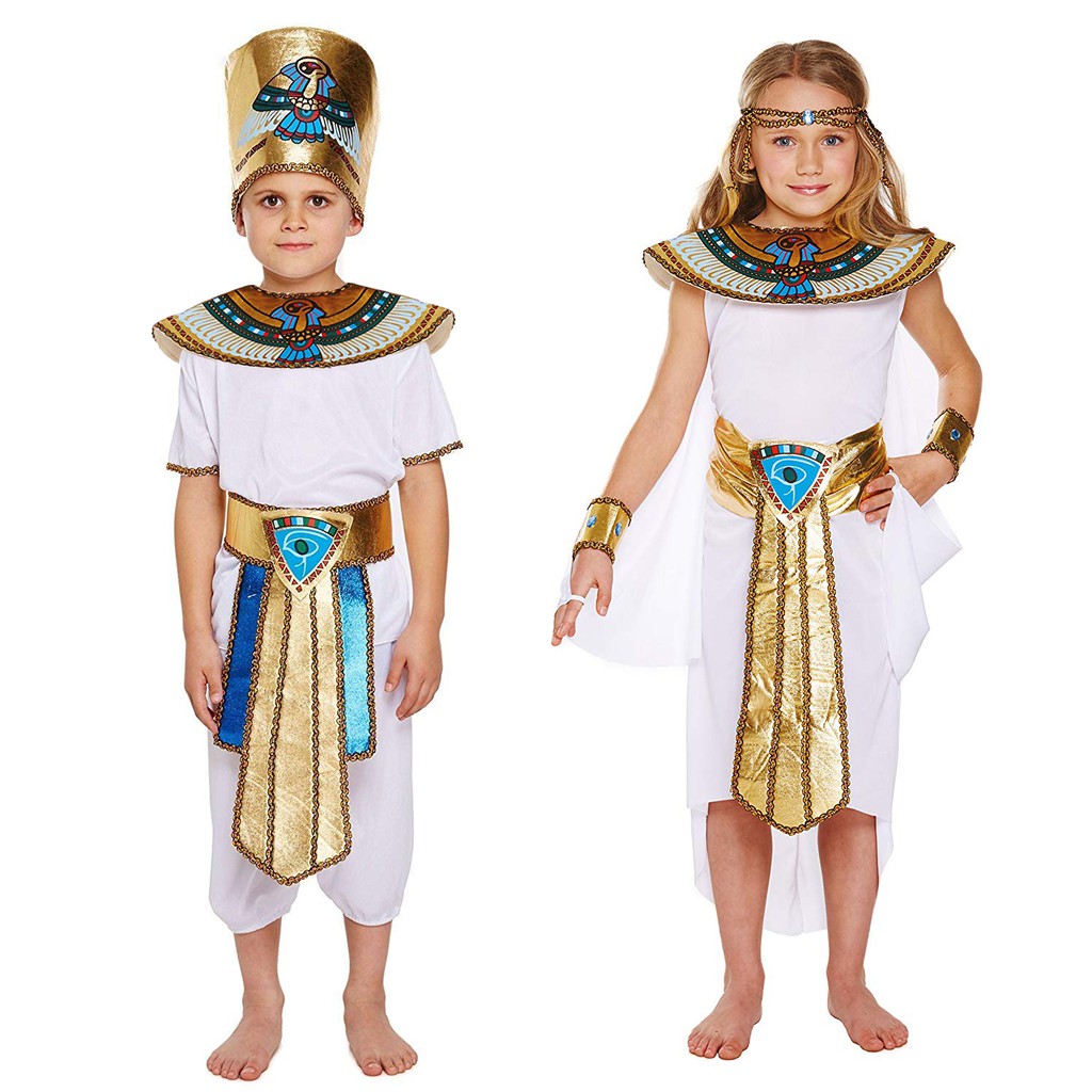 Ready Stock Kids Girls Cleopatra Costume Halloween school Egyptian Princess  Dress Up Pharaoh Role Pl