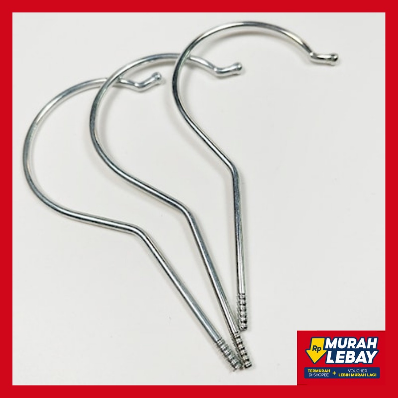 GANTUNGAN Wooden Hanger Hanger Hook Question Mark Model Chrome Iron 3,6 ...