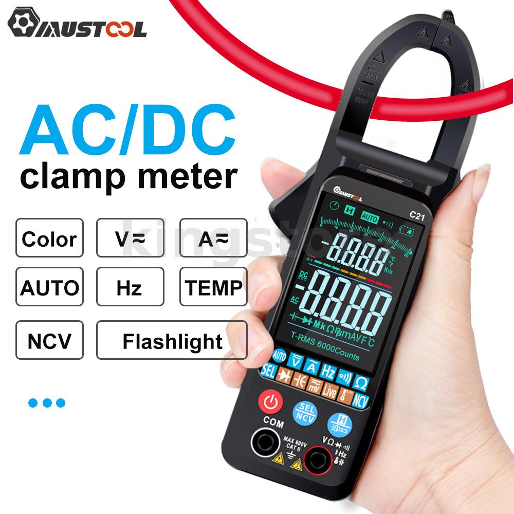 MUSTOOL C21 AC/DC Current Voltage Digital Clamp Meter Large Color ...