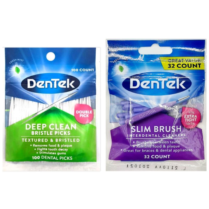 DenTek Dental Picks Deep Clean | Slim Brush Interdental, Mint Food