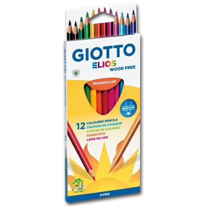 Giotto Elios Wood Free Color Pencil 12 Triangular Color Pencils ...