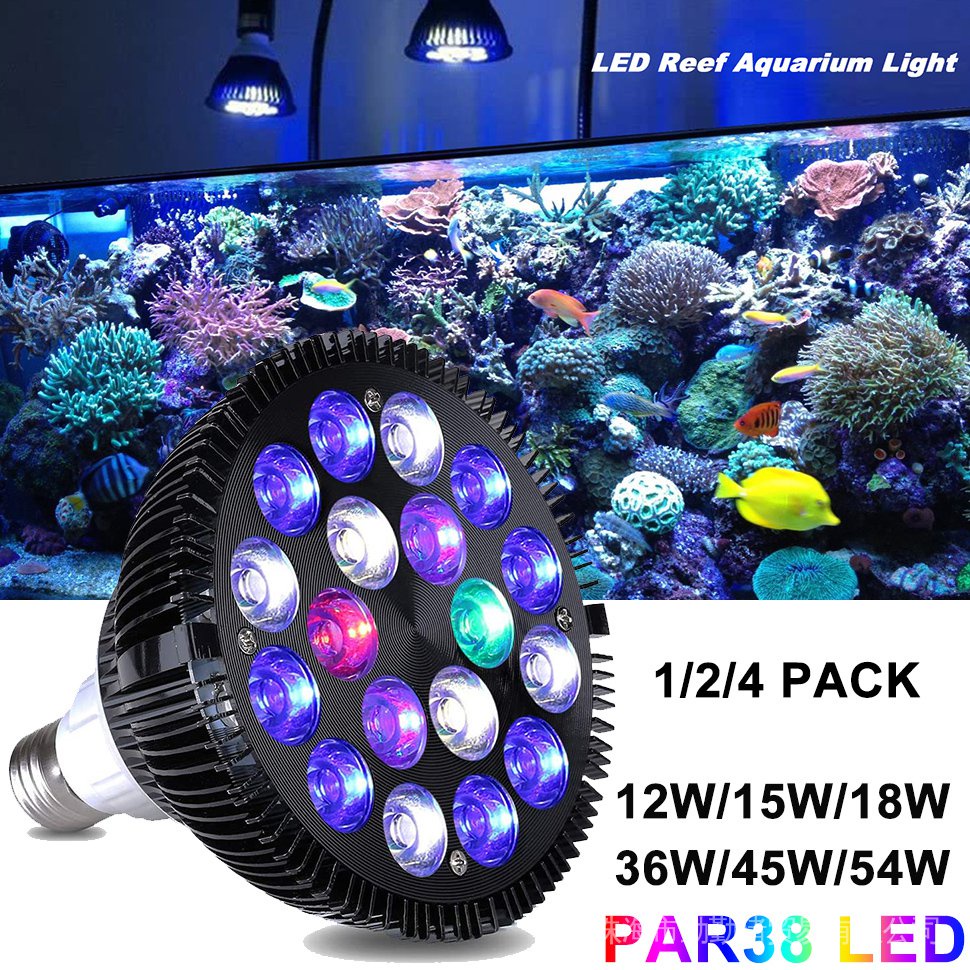 E27 LED Aquarium Light Bulb 12W 54W Full Spectrum Fish Tank Lamp PAR38 SPOT Saltwater Tank Coral Reef Plants Grow LED Lights D30 Shopee Philippines