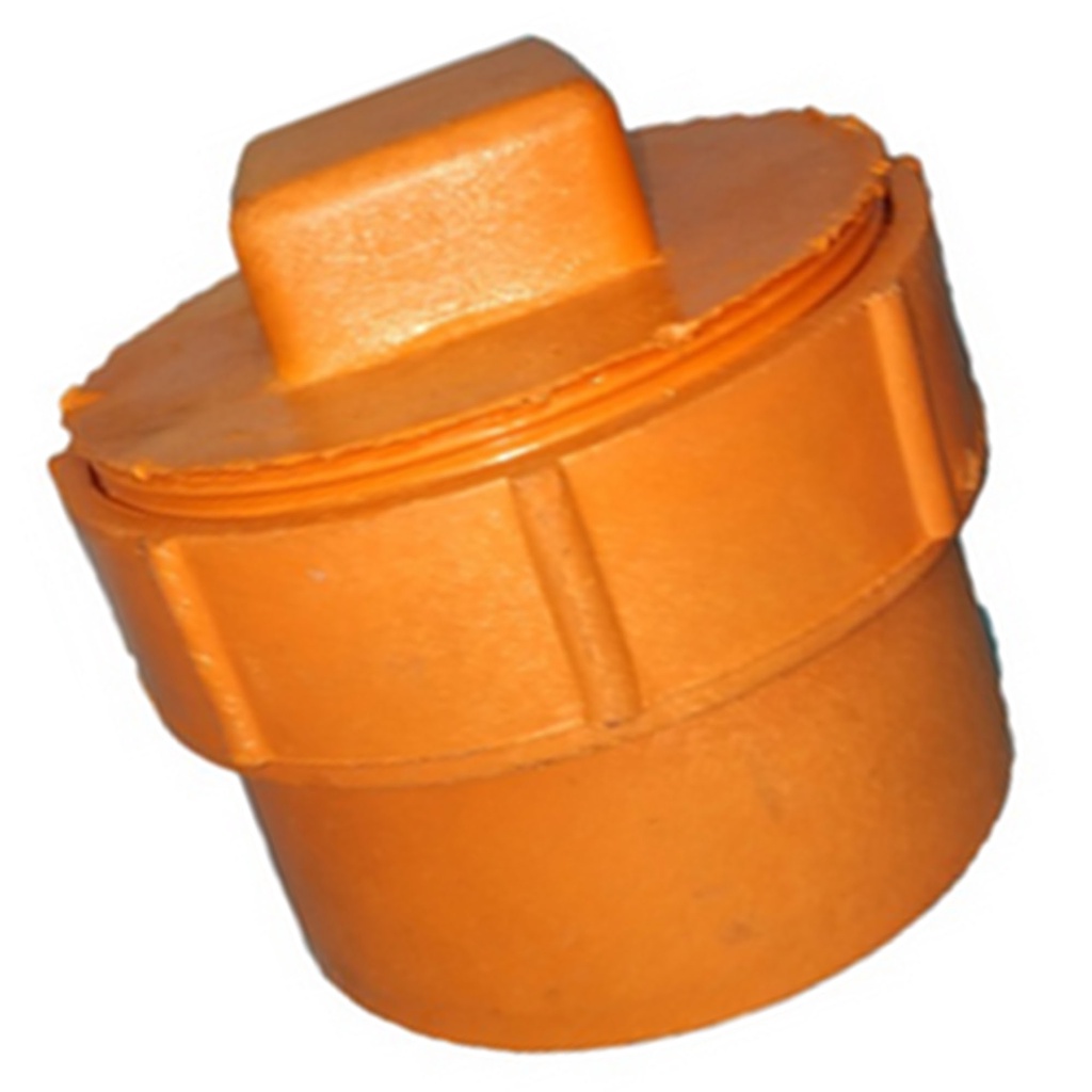 GENERIC PVC CLEAN OUT END CAP 2 FOR SANITARY USE ORANGE WITH HEAD   590a95acc07b443da554511e94b70e60