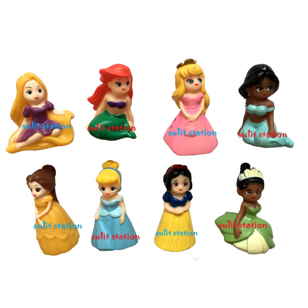 Set Of 8 Disney Princess Ariel Cinderella Snow White Tiana Aurora Belle 