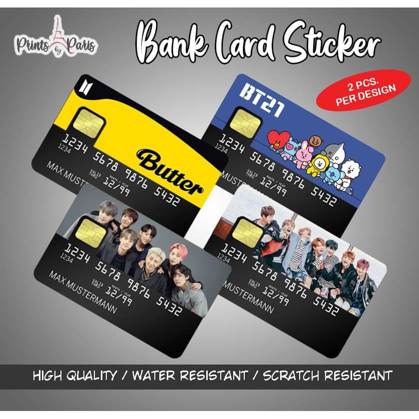 Bts Butter Bt21 Inspired Bank Card Sticker For Credit Cards Atm Cards 