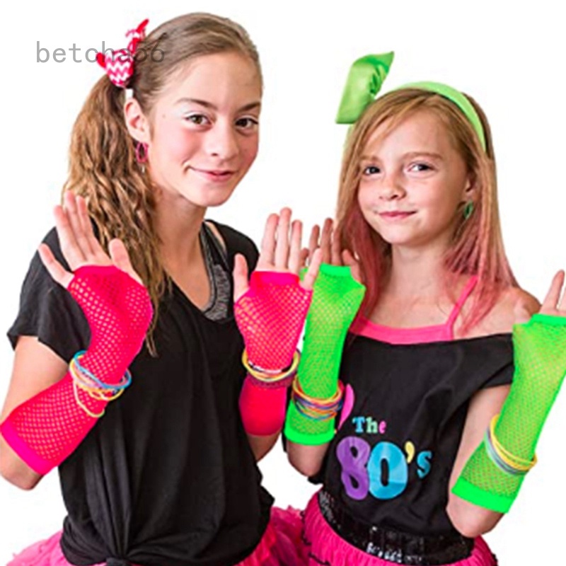 thumbnail image 2 of Smiffys Ladies 1980s Fishnet Gloves – Fingerless, Elbow Length, Disco Costume, One Size 2 of 6
