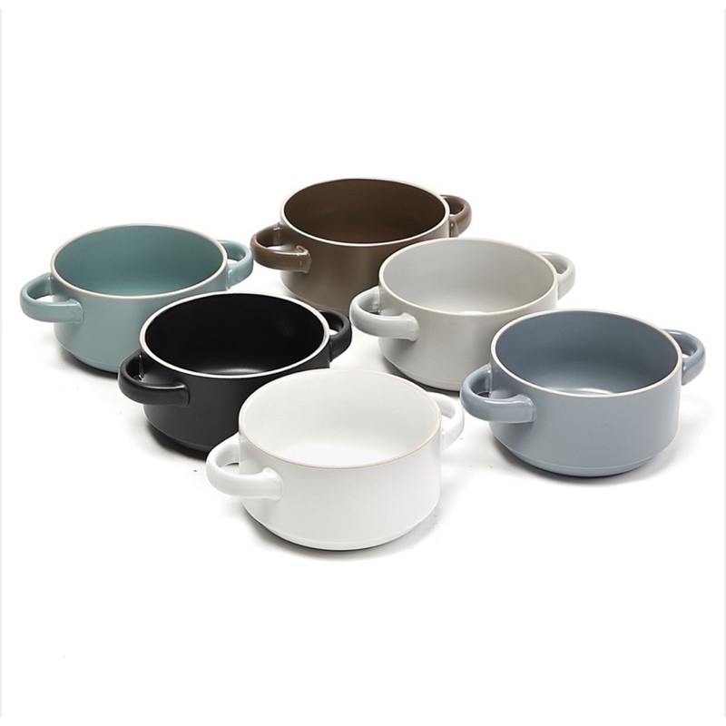 Mikasa Ella Stoneware Double Handled Stackable Soup Bowl 6s Shopee