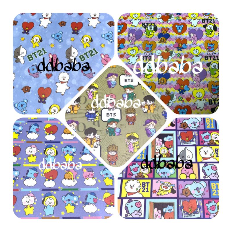 BTS BT21 DOF EQUAL SANSAN WAWA/SANWA DOFF GIFT PAPER BTS MOTIF | Shopee ...