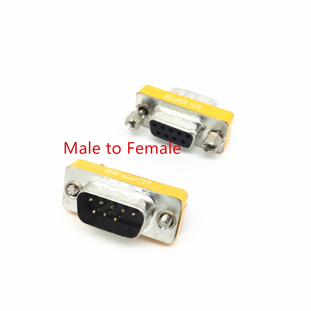 High Quality Mini Null Modem DB9 Female Male Plug Adapter Gender