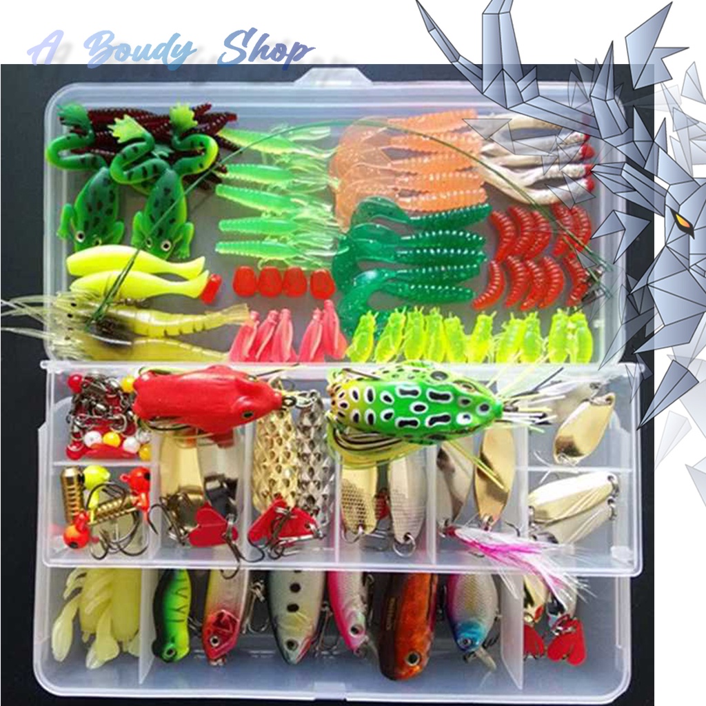 Artificial Fishing Baits Silicone Rubber Fish Set Fishing Bait Kit 250 ...