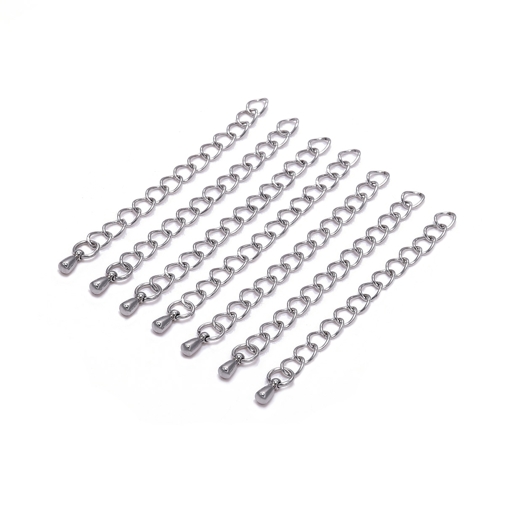 10pcs 50/70mm Stainless Steel Extension End Chain With Water Drop ...