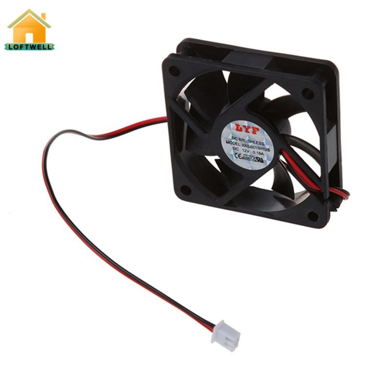 DC 12V 2Pins Cooling Fan 60mm x 15mm for PC Computer Case CPU Cooler ...