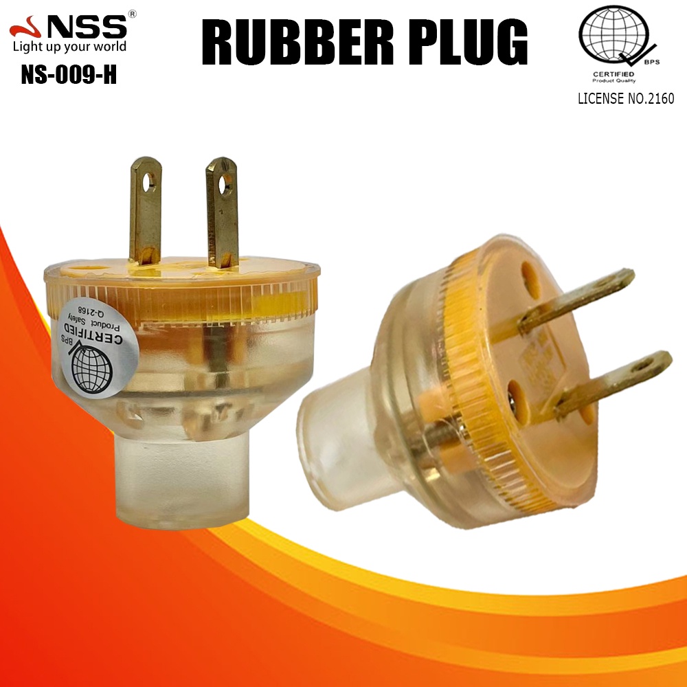 NSS 1PIECE NS-009H TRANSPARENT RUBBER PLUG 10A 250V (ORANGE) | Shopee ...