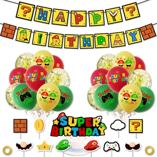 Mario and Luigi Number 9 Balloon Decorations for Birthday Party