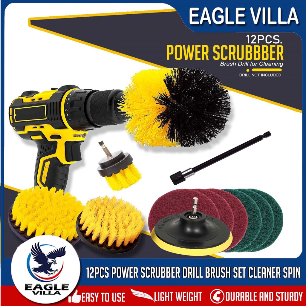 Eagle Villa 12Pcs/Set Drill Brush Cleaner Kit Power Scrubber Drill ...