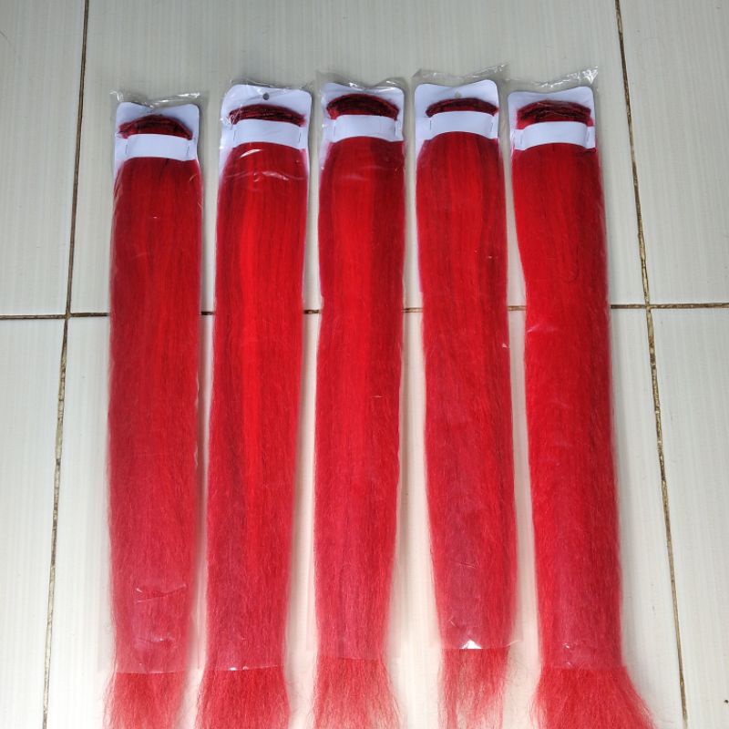 MERAH Synthetic lungsen Hair/Red lungsen | Shopee Philippines