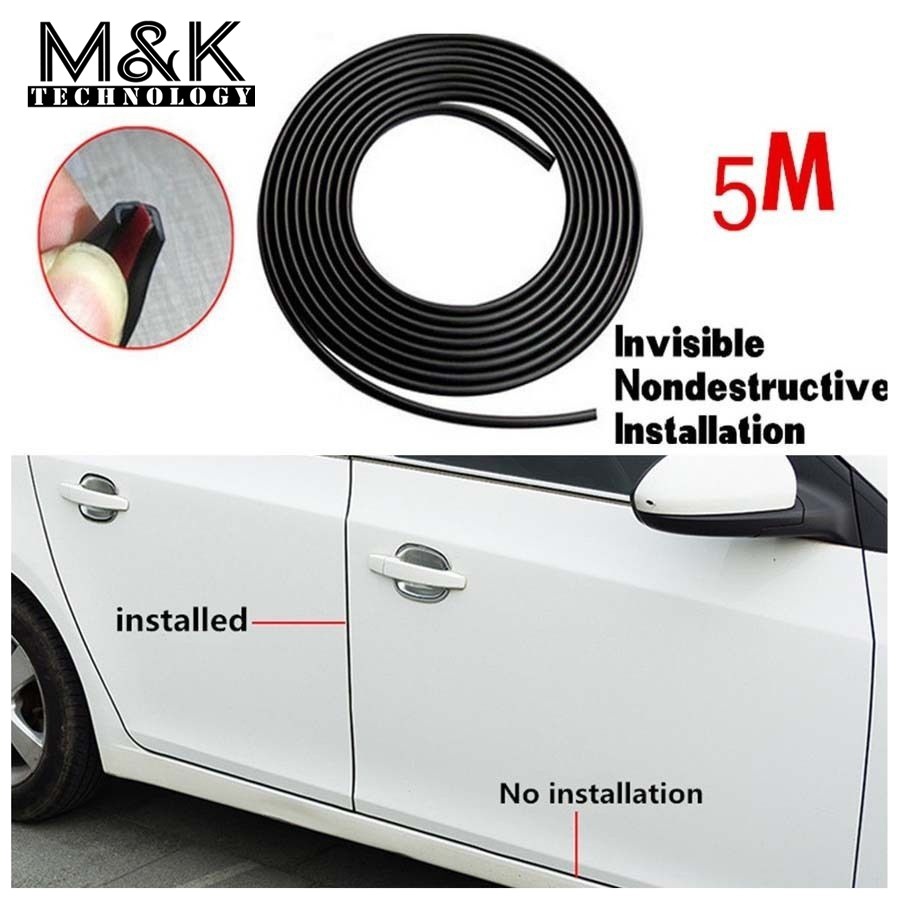 5M Black Moulding Trim Rubber Strip Car Door Protector Shopee Philippines