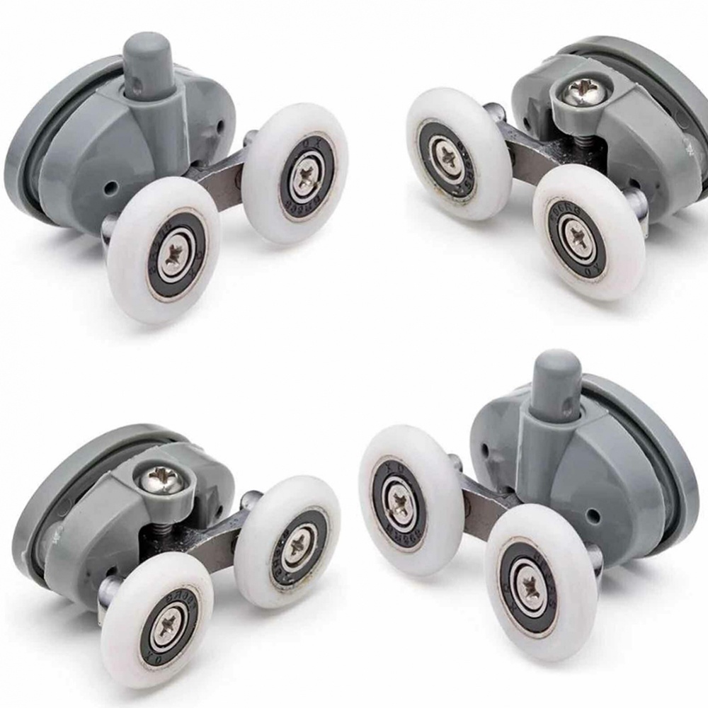 Bathroom Twin Shower Door Top Rollers + Twin Shower Door Bottom Rollers