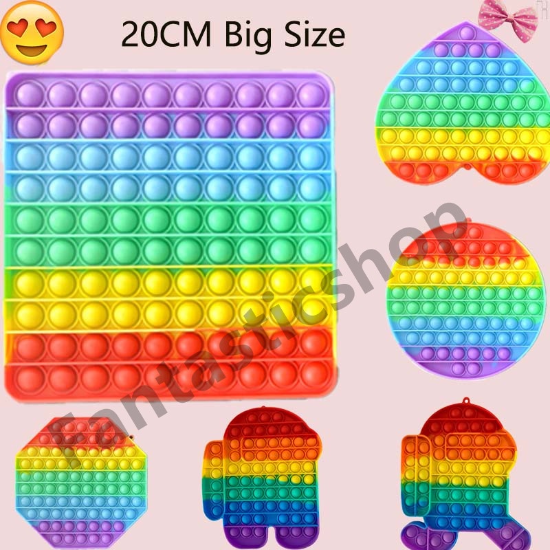Ready Stock Big Size Pops It Fidget Toys Push Bubble For Schoolbag