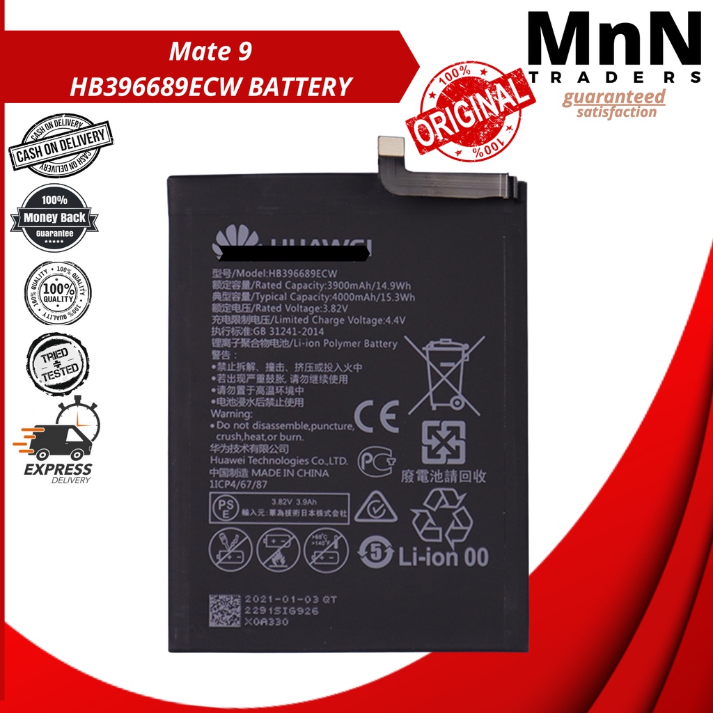 Mate 9 Battery Model HB396689ECW Original Quality And Capacity | Shopee ...