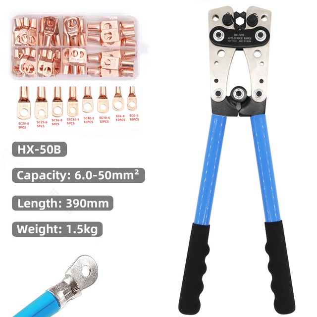 HX50B Plug Crimp Crimping Tool Battery Cable Lug Hex Terminal Crimper